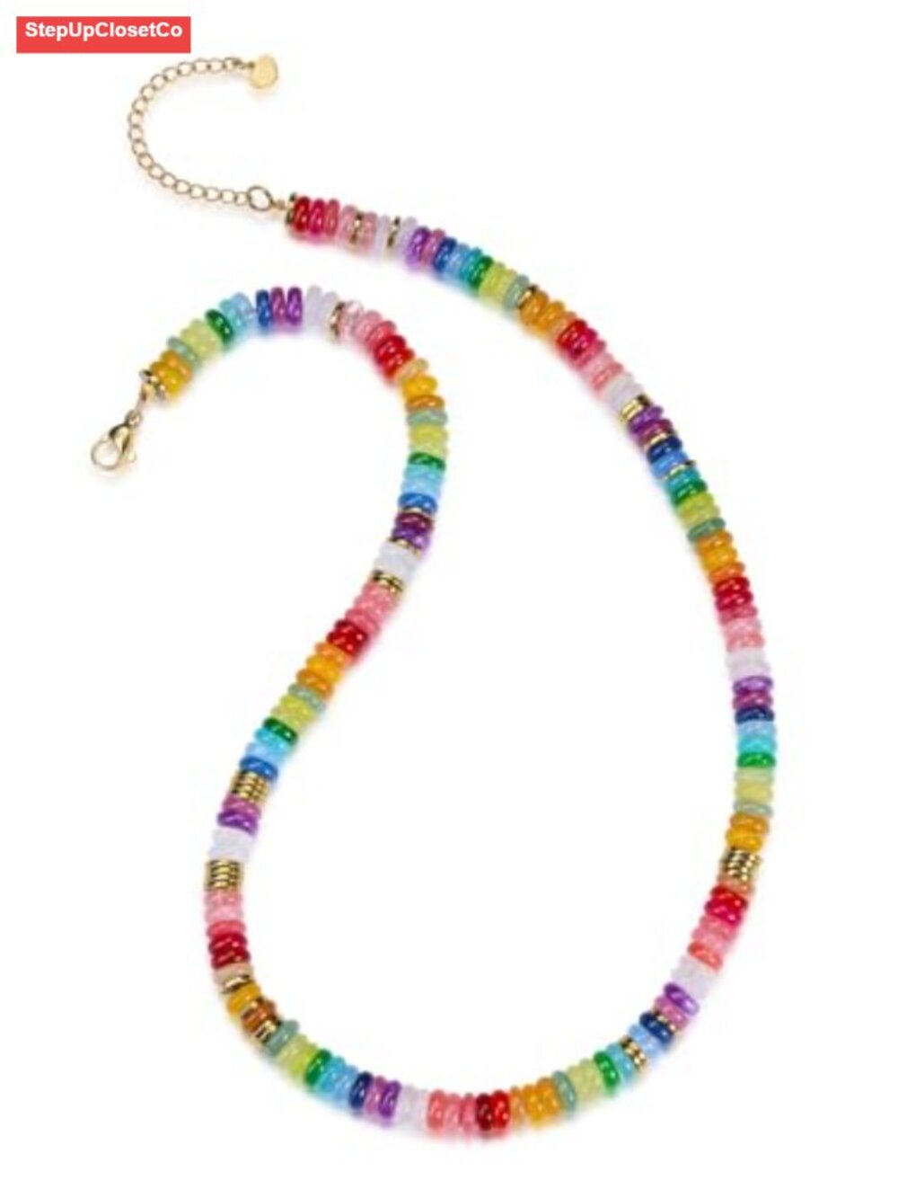 Natural Stone Chakra Choker Necklace 14K Gold Plated Boho Healing Crystal